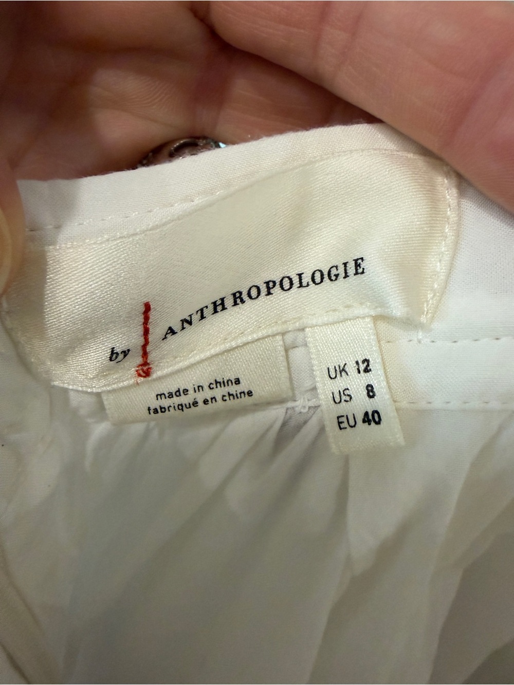 🌺 RARE! Anthropologie White Midi Dress with Multicolor Floral Embroidery - Picture 7 of 12